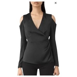 ALLSAINTS Danio Satin Wrap BlouseUS Sz 4